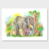 'Elephant Love' Art Print
